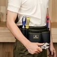 thumbnail image 1 of Pocket Tool Belt Heavy Duty Quick Release Adjustable Detachable Utility Work Apron Multiple Pockets 16x67cm for Electrician Carpenter Construction Men Women Ergonomic Black, 1 of 5