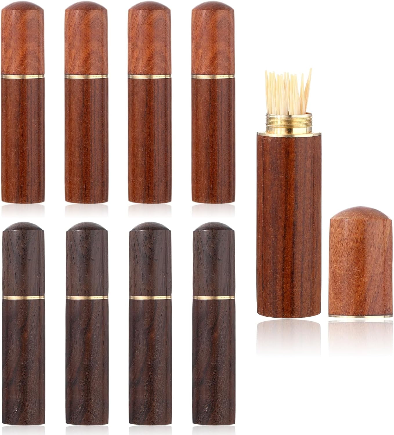 Pocket Toothpick Holder, Portable Wood Travel Toothpick Holder for Purse, Waterproof Pocket Toothpicks Case for Storage Toothpicks Needle, Ear Pick, Cotton Swab