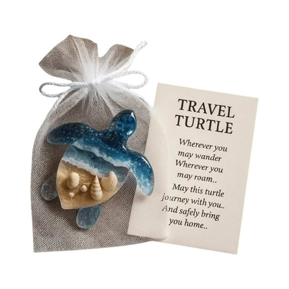 Pocket Travel Turtle Hug Gift,Mini Sea Turtle Pocket Hug Token with Inspirational Card,Cute Pocket-Sized Animal Hug Gift for Encouragement,Comfort,Support (1PC)