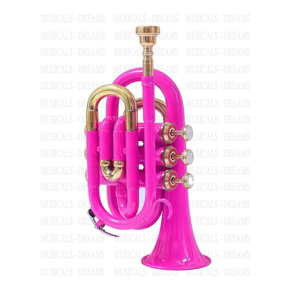 Pocket Trumpet Bb Pink Flat W/Case + MP BRS-78 Percentage On