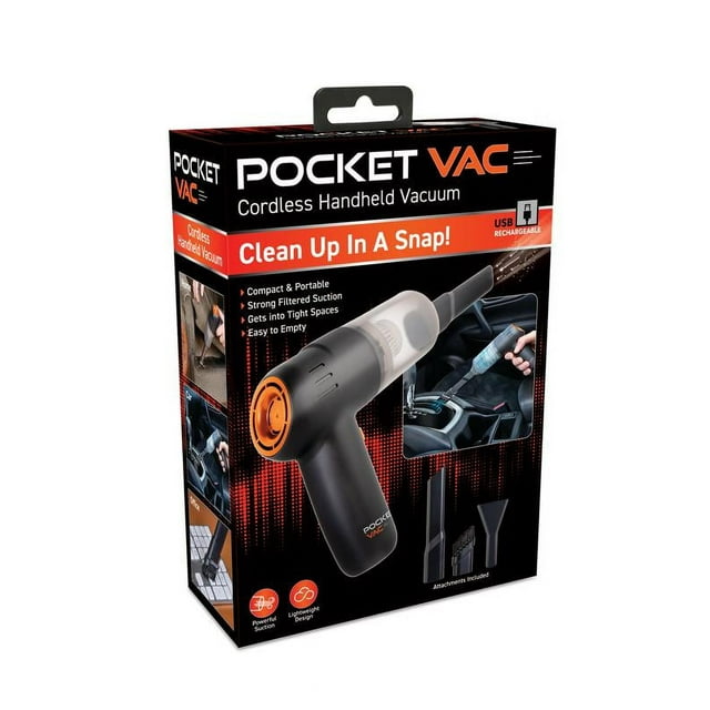 Pocket Vac Rechargeable Handheld Vacuum Cordless, USB Charging, As Seen on TV