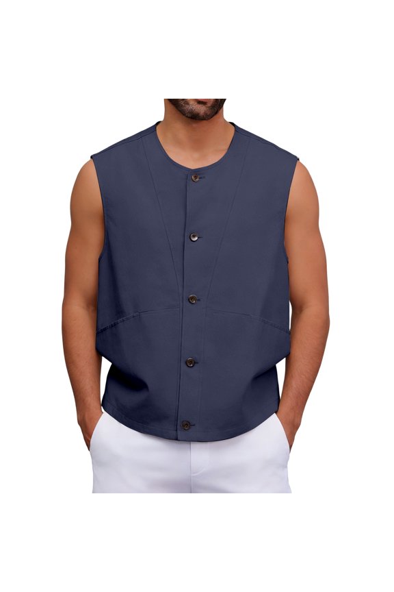 Pocket Vest Sleeveless Jacket Workwear Outdoor Casual Athletic Tank Top