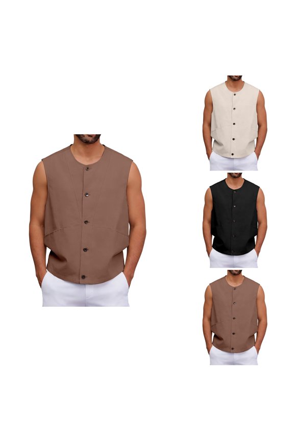 Pocket Vest Sleeveless Jacket Workwear Outdoor Casual Athletic Tank Top