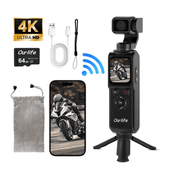 Pocket Vlogging Camera 4K/30fps Body Camera with Face/Object Tracking,330 Rotation Lens Handheld Camcorder,Pocket Cam with Audio/Video Recording,Fast Focusing,Digital Camera for Photography