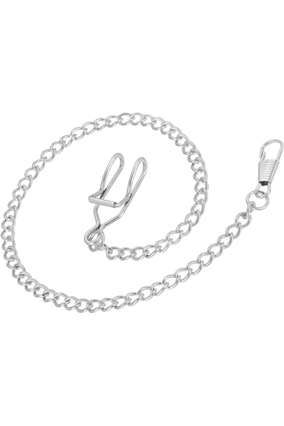 Pocket Watch Chain, Alloy Vintage Chains with Lobster Clasps for Men Vests Suit Formal Clothes Silver -