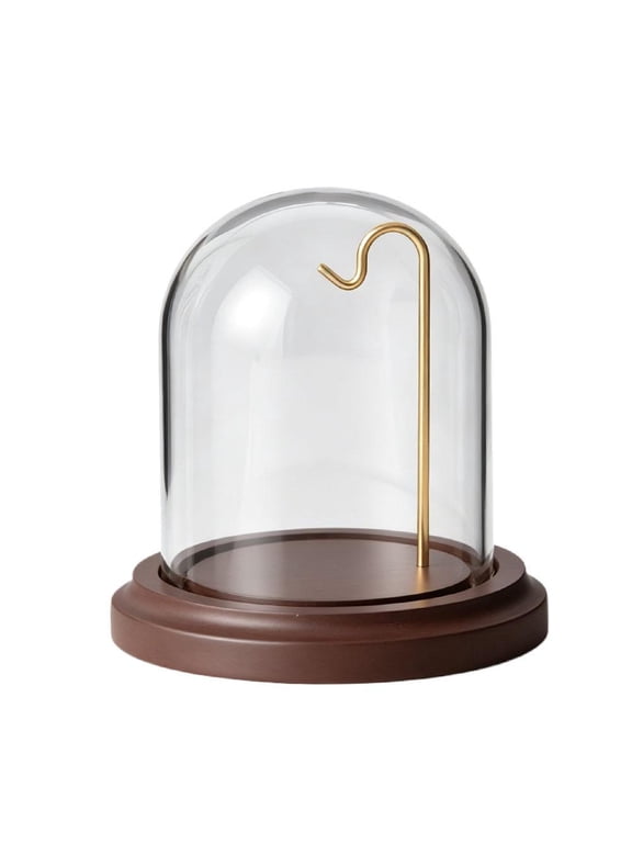 Pocket Watch Display Case with Glass Dome & Hook, 4.13 4.33