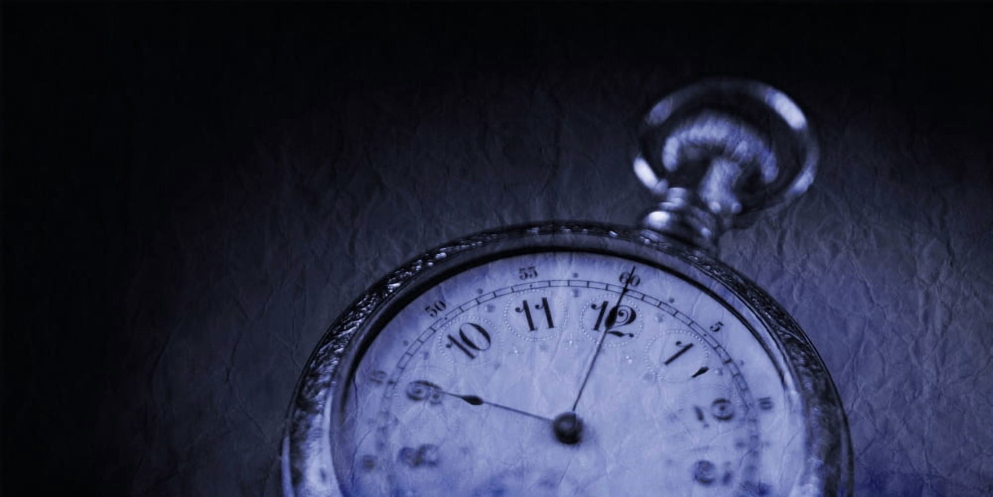 Pocket Watch In Black And White Canvas Art - Don Hammond Design Pics (38 x 18)