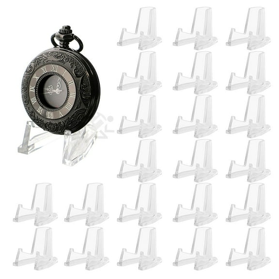 OnFireGuy 25 Pack Clear Acrylic Pocket Watch Lighter & Pocket Knife Display Stand Easels