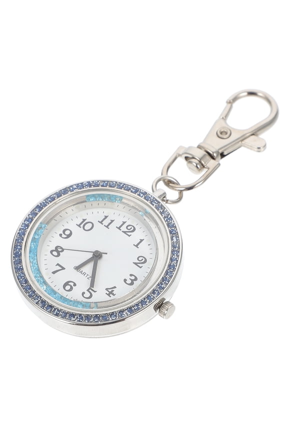 Pocket Watch Pocket Watch with Key Buckle Portable Keychain Watch Talking Pocket Clock for Kids Men Nurses Style 1