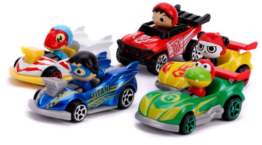 JADA TOYS Pocket Watch Ryan's World Ryan's Racer Set 5-Pack Set (5 Die Cast Vehicles)