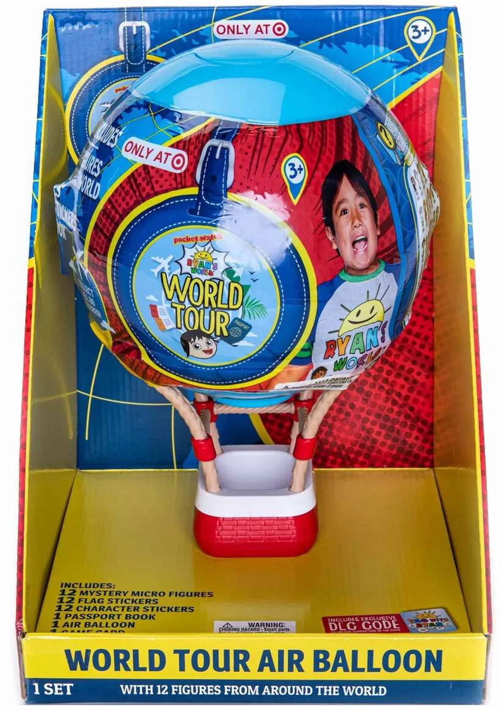 BONKERS TOYS Pocket Watch Ryan's World World Tour Air Balloon Mystery 12-Pack