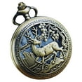 thumbnail image 1 of Pocket Watch Vintage for Men Portable Watches Deer Mechanical Retro Man, 1 of 6