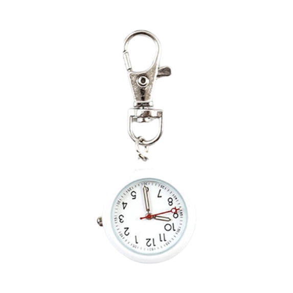 Pocket Watch Waterproof Quartz Movement Ultra-quiet Large Screen with Lobster Clip Record Time Ultra-Light Battery-operated Unisex Keychain Watch Birthday Gift for Office