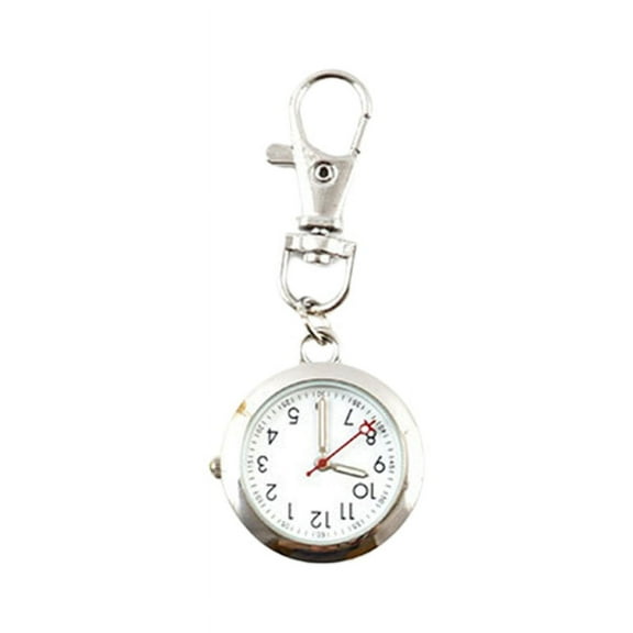 Pocket Watch Waterproof Quartz Movement Ultra-quiet Large Screen with Lobster Clip Record Time Ultra-Light Battery-operated Unisex Keychain Watch Birthday Gift for Office