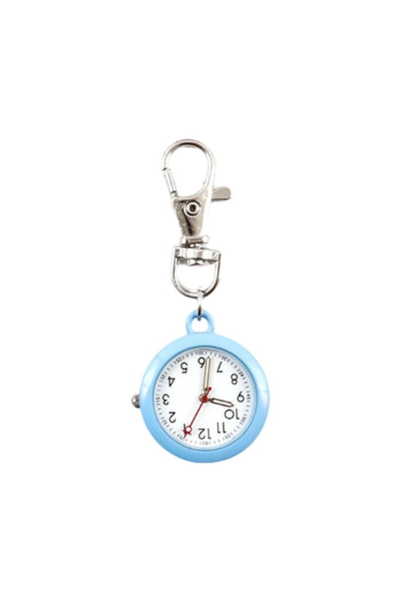 Pocket Watch Waterproof Quartz Movement Ultra-quiet Large Screen with Lobster Clip Record Time Ultra-Light Battery-operated Unisex Keychain Watch Birthday Gift for Office