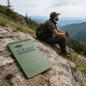 Pocket Waterproof Notepad All Weather PVC Cover Tear Resistant Memo Pad Field Notes Camping Hiking Fishing Hunting Work Travel Outdoor Journal Checklist Pocket Size Rugged Writing Pad Wide Coverage
