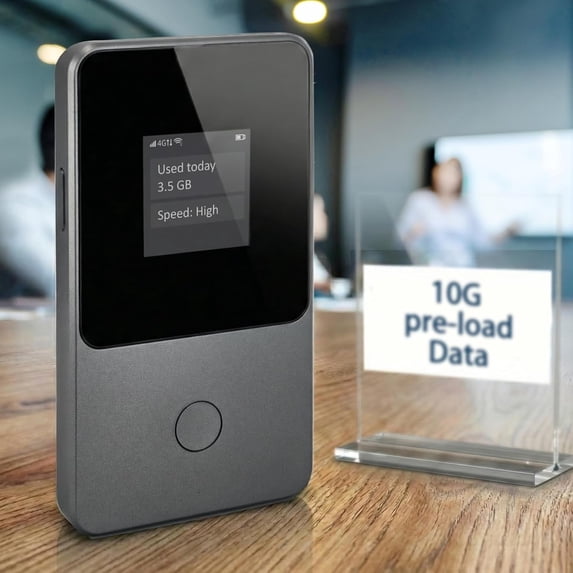 Pocket WiFi Hotspot - No SIM,Works in 140+ Countries, 10GB Preloaded, Connect 8 Devices, Portable Internet Devices, Mobile Pocket Hotspot Ultra Portable 4G LTE Travel Router