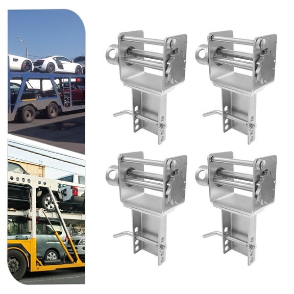 Pocket Winch, Trailer Stake Pocket Winch, Working Load Limit 5,400Lbs and Breaking Strength 16,200Lbs, 4 Adjustable Cotter Pin Holes for Securing Heavy Loads on Flatbed, Trailer, Truck (4 Pcs)