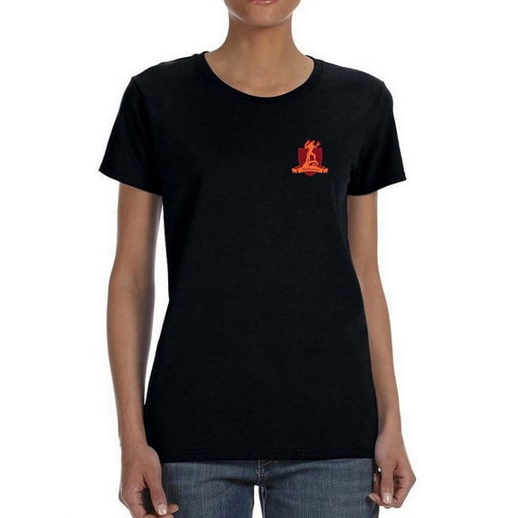 Pocket Wolf Complement Women Black T-Shirt, Female Large