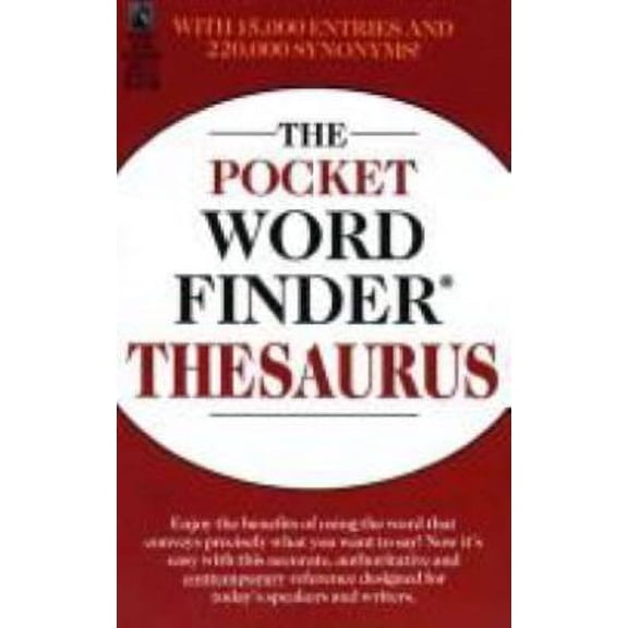 Pre-Owned Pocket Word Finder Thesaurus: Pocket Word Finder Thesaurus (Paperback) 0671686135 9780671686130