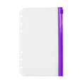thumbnail image 1 of Pocket Zipper Bags 6 Ring Receipt Organizer Expense Envelopes Photo Pocket Refillable Page for Documents NotebooksZipper file bag purplePlastic, 1 of 9