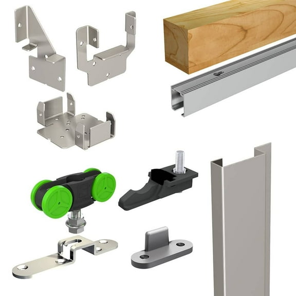 Pocket door hardware kit with 58-inch track for 1 door up to 8 ft height and 120 lbs - SLID'UP 2200