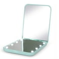 thumbnail image 1 of Pocket mirror, magnifying LED compact travel makeup mirror for purse, portable, folding, handheldDark green, 1 of 5