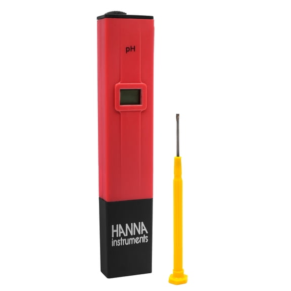 Pocket pH Tester - pH Range 0.0 to 14.0, 0.1 Accuracy - Digital Display - Includes Screwdriver, Plastic Storage Case and Instructions - Eisco Labs