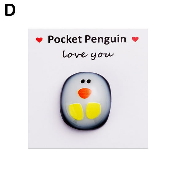 Pocket penguin, cute animal gift, thinking of you,letterbox hug,Fused Glass Lot G4E8