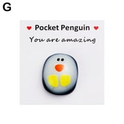 Pocket penguin, cute animal gifts, thinking of you, hug, Glass Fused R5N5