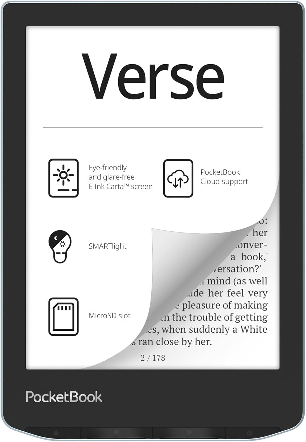 PocketBook Verse eReader, 6-Inch HD E Ink Carta Touchscreen