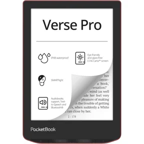 PocketBook Verse Pro E-Reader Waterproof, 6'' E-Ink Cartaâ„¢ HD Touchscreen, RED