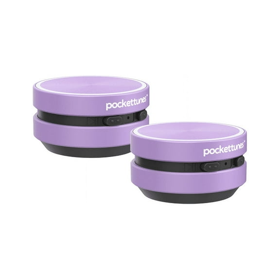 PocketTunes Bone Conduction Instant Mini Speakers with Bluetooth Wireless Technology, Pack of 2 (Lilac)