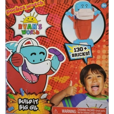 Ryan's World Pocket.Watch Build It Big Gil, 130+Bricks