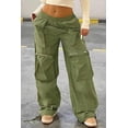 thumbnail image 1 of Pocketed Front Parachute Cargo Pants (S, Green), 1 of 9