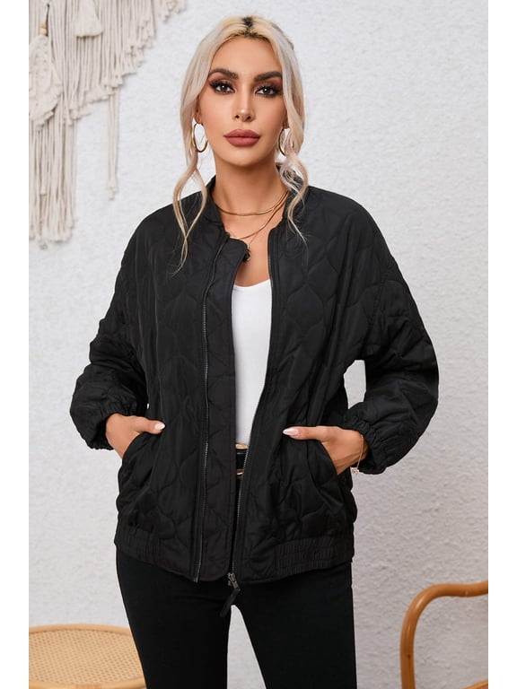 Pocketed Open Front Winter Coat