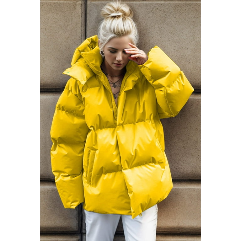 Zip up hooded puffer coat sale