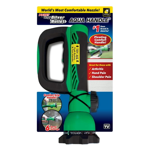 Pockethose Aquahandle, as Seen on TV, Comfortable Pivoting Hose Handle and Watering Nozzle