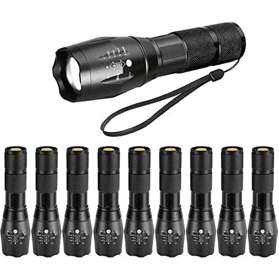 Pocketman LED Tactical Flashlight Super Bright LED Flashlights Portable Outdoor Water Resistant Torch with 5 Light Modes10Pack$$Tools & Hardware Other