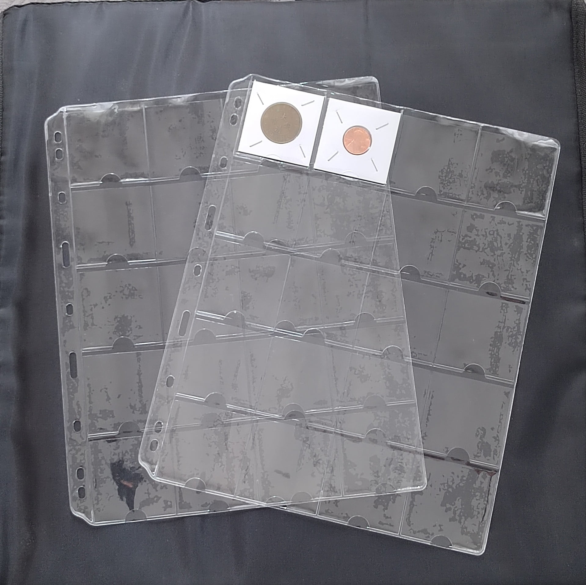 Pockets Coin Pages, 10 Sheets Pocket Inserts Collecting Sleeves for Coin, Coin Collection Storage Supplies, Coin Collection Pocket Pages for Penny