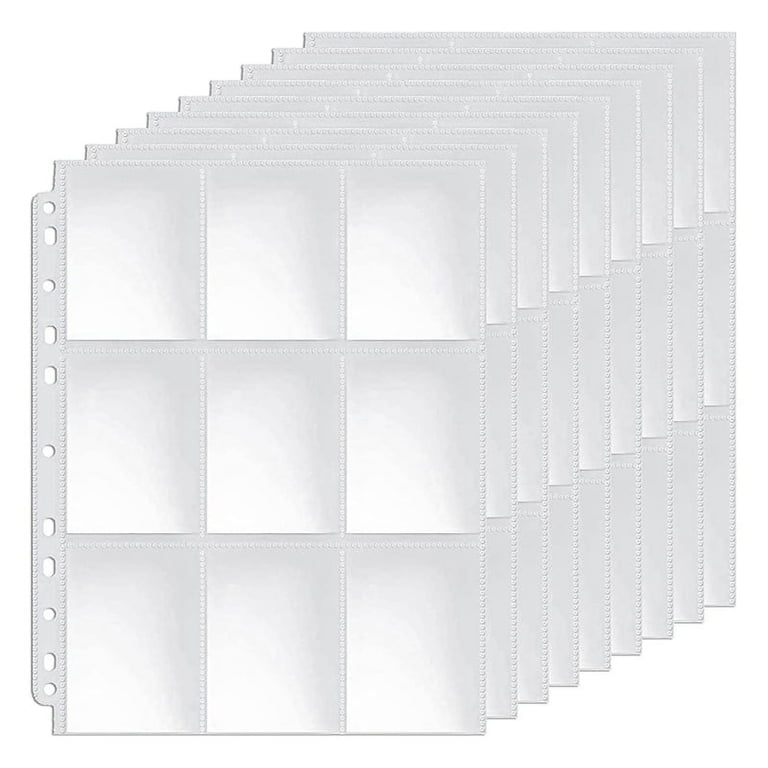 Pockets Double-Sided Trading Card Pages Sleeves 9-Pocket Clear Plastic Game Card Protectors for Fit 3 Ring Binder - Walmart.com Pockets Double-Sided Trading Card Pages Sleeves 9-Pocket Clear Plastic Game Card Protectors for Fit 3 Ring Binder - Walmart.com