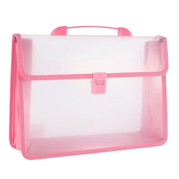 Pockets Expanding File Organizer with Handle and Lock, Plastic File Folders with Pockets