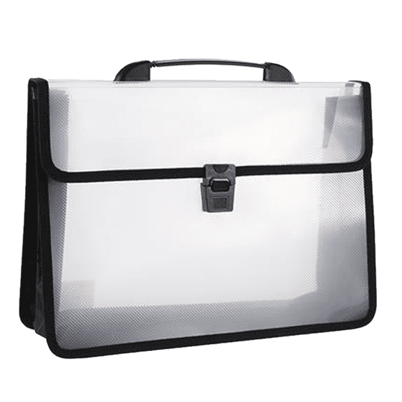 Pockets Expanding File Organizer with Handle and Lock, Plastic File Folders with Pockets
