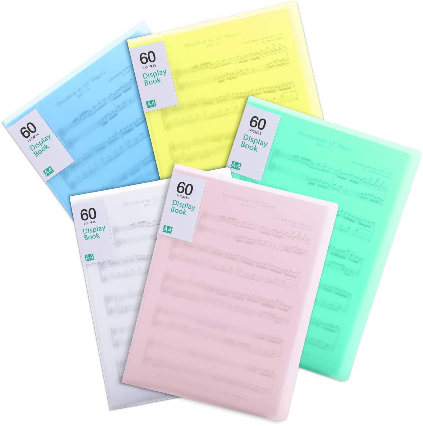 A5 40 Pocket Display Book Presentation Folder - 80 Views, Acid-Free Copysafe Pockets, Removable Cover Sheet, Portfolio For Certificates, Art, Documents