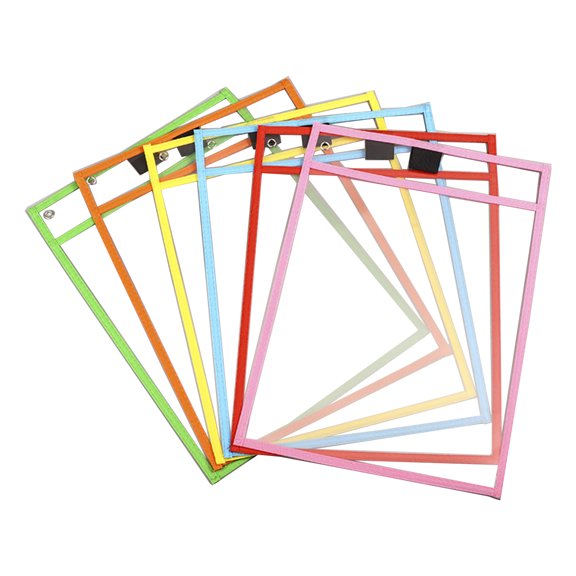 Pockets,Reusable Plastic Sleeves Shop Ticket Holder Sheet Protector Teacher Supply for Classroom Organization