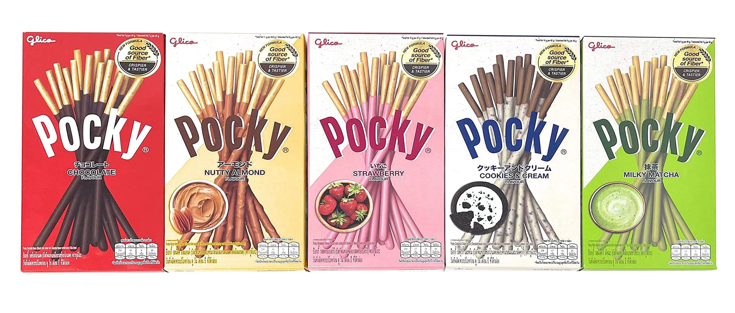 Pocky Biscuit CM31 Stick 5 Flavor Variety Pack (Pack of 5) (Total 7.2 oz) - Classic Flavors