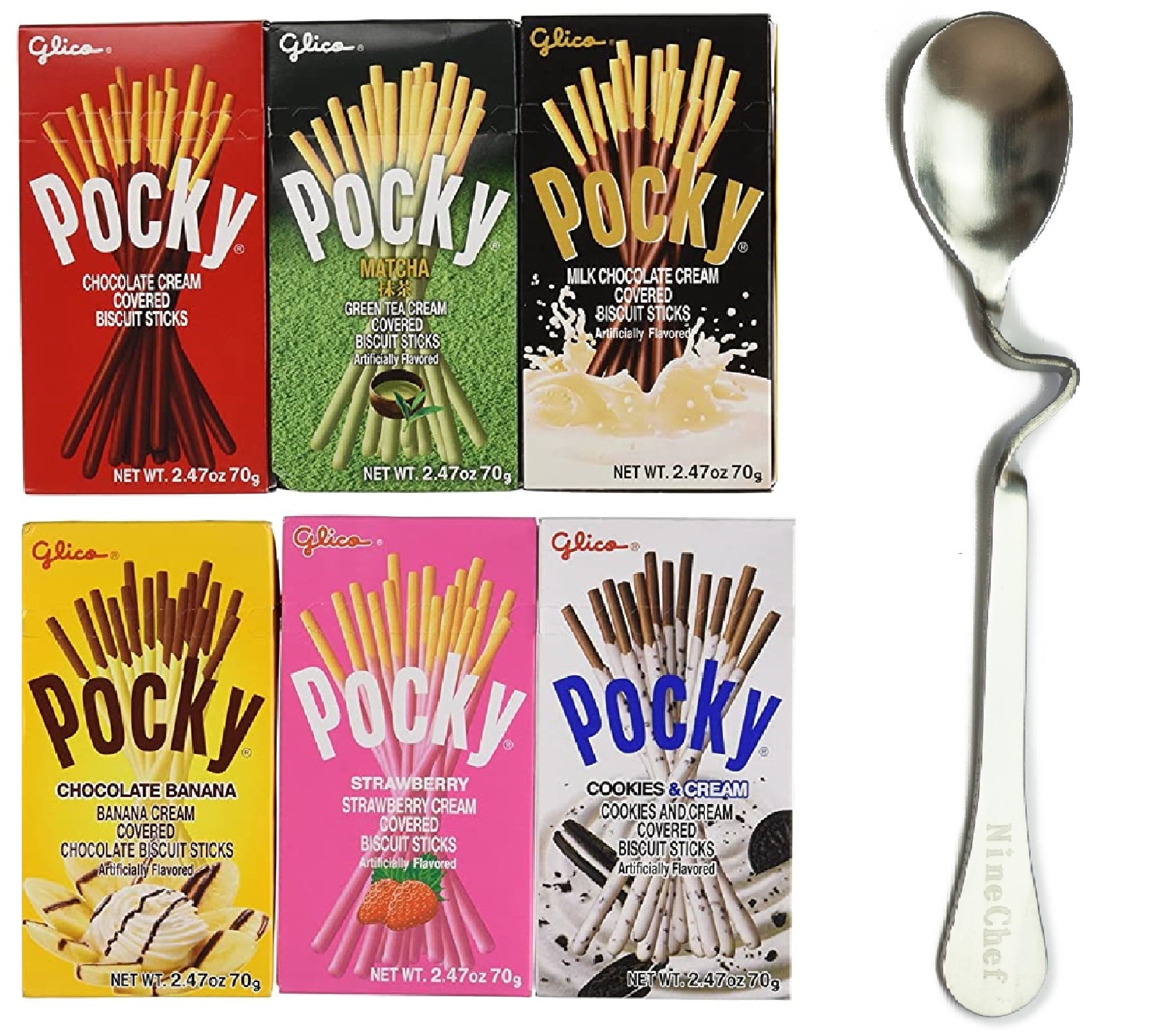 Pocky Biscuit Stick 6 Flavor Variety Pack (Pack of 6)