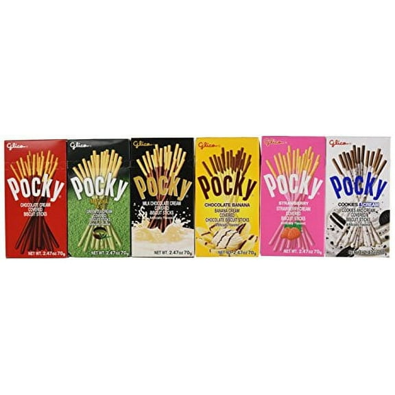 Pocky Biscuit Stick 6 Flavor Variety Pack (Pack of 6)