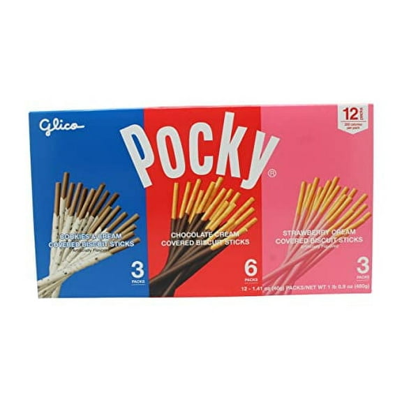Pocky Chocolate Biscuit Sticks 3 Variety Pack (12 Count, 1.06 LBS)
