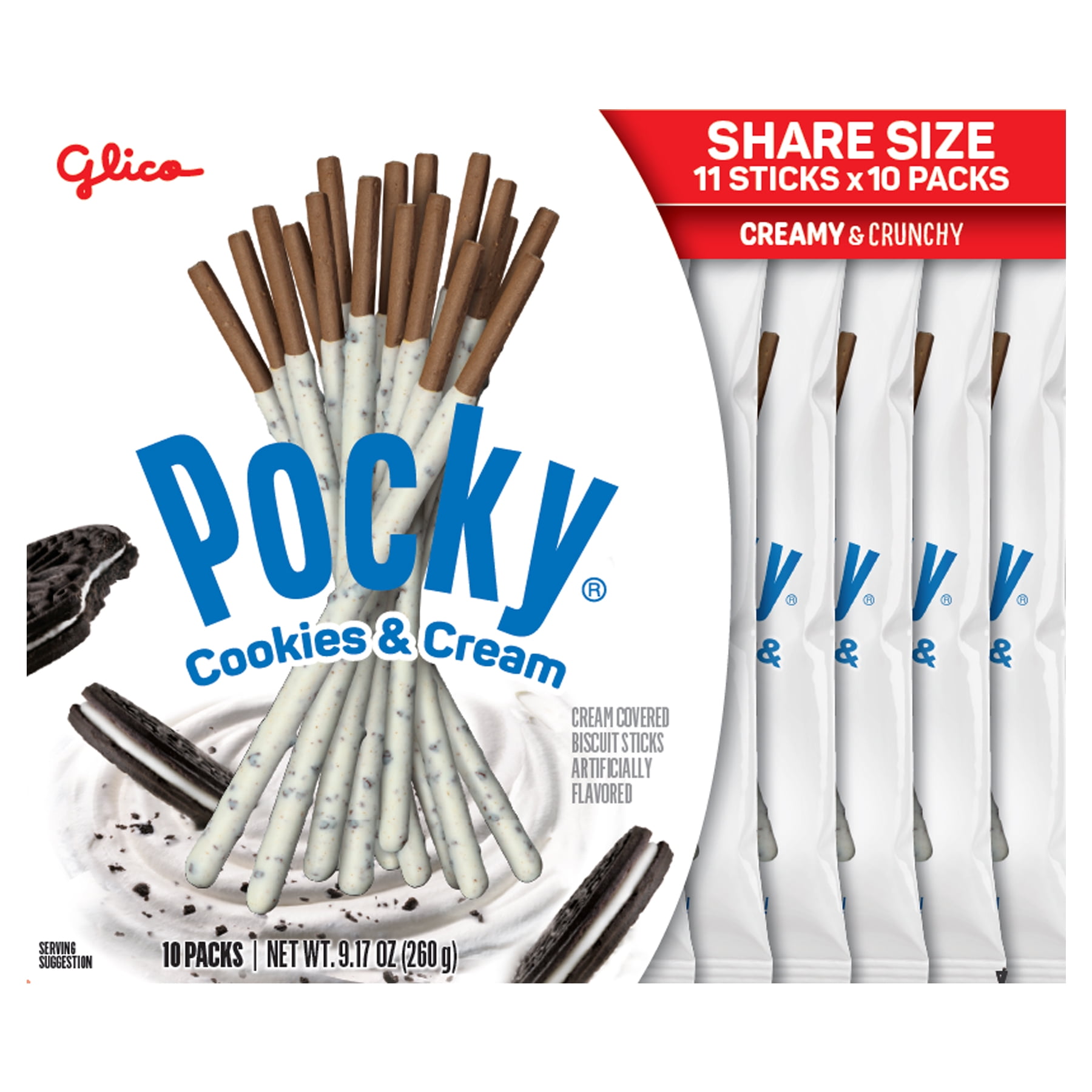 Pocky Cookies & Cream Covered Biscuit Sticks Share Pack 260 gram / 9.17 oz